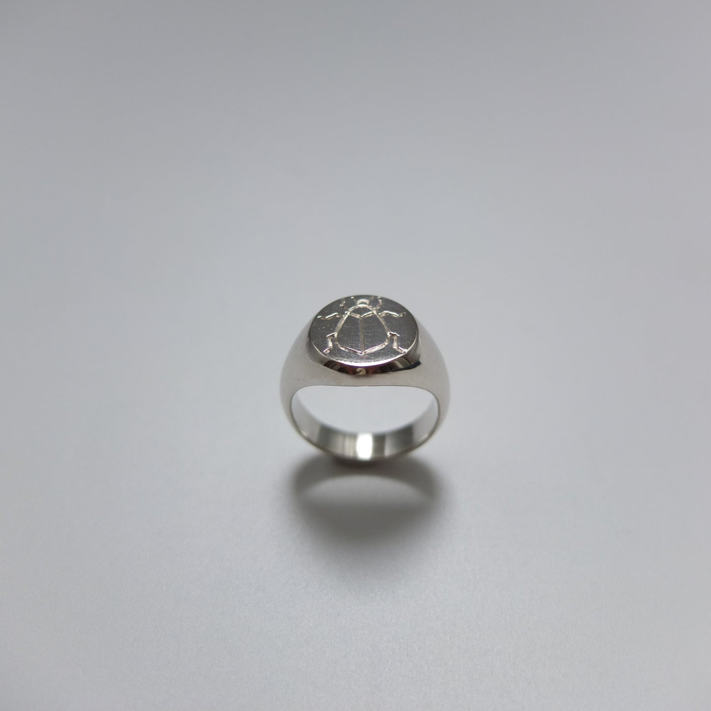 Silver Beetle Signet ring