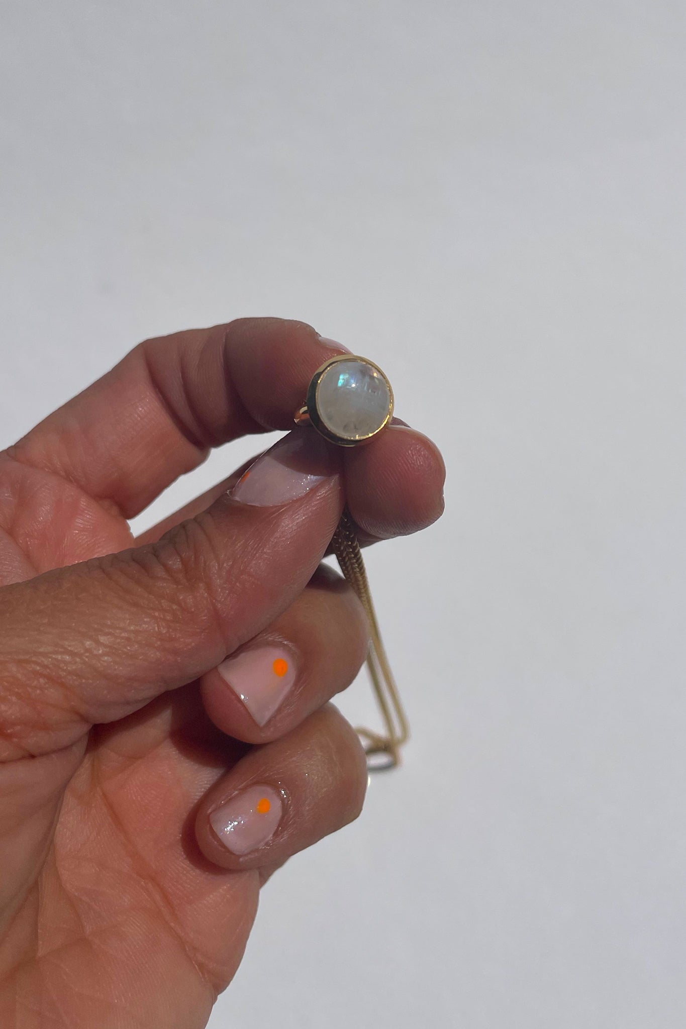 Gold Plated Drop Pendant -small (8mm stone) on 45/50cm chain