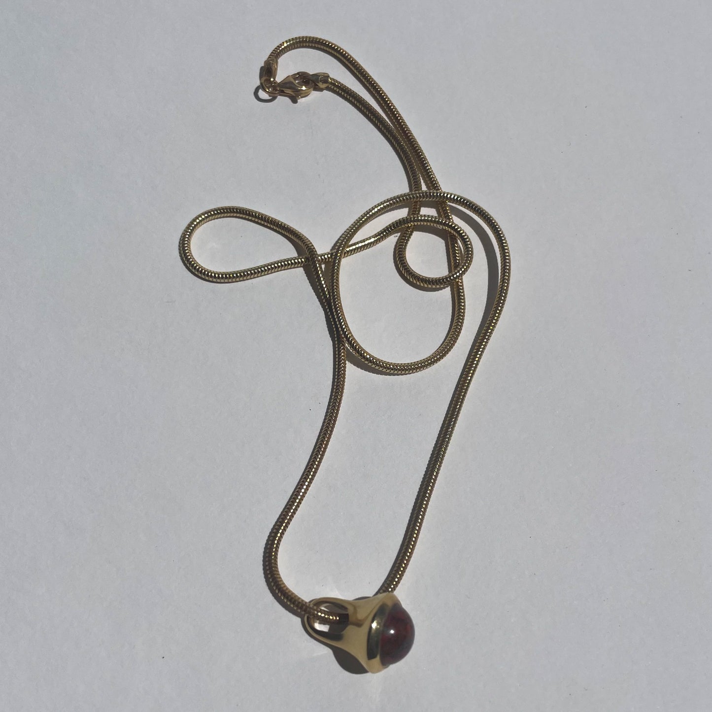 Gold Plated Drop Pendant -Medium (9 or 10mm stone) on 45/50/55cm chain