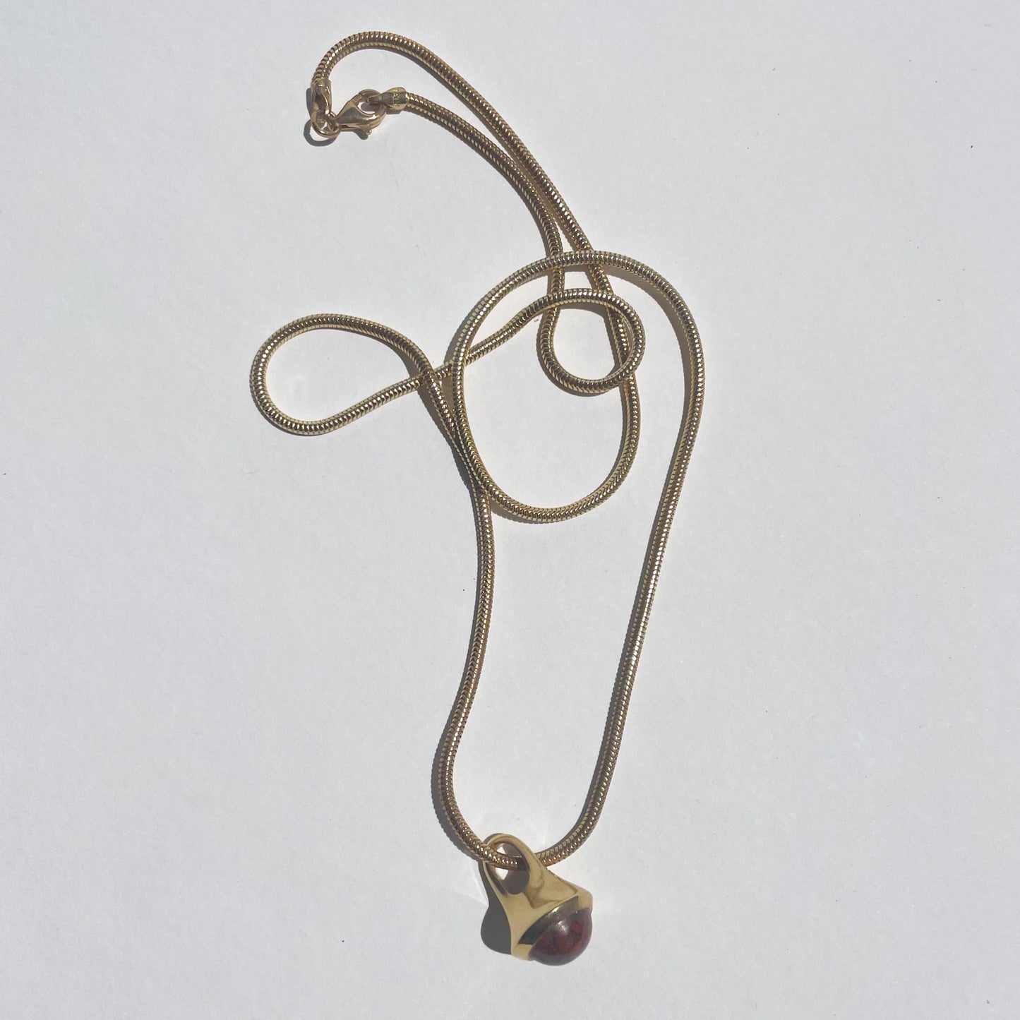 Gold Plated Drop Pendant -Medium (9 or 10mm stone) on 45/50/55cm chain