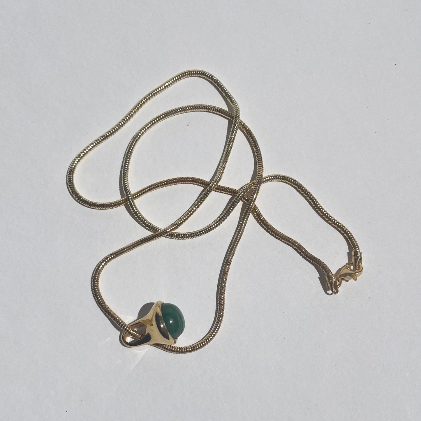 Gold Plated Drop Pendant -Medium (9 or 10mm stone) on 45/50/55cm chain