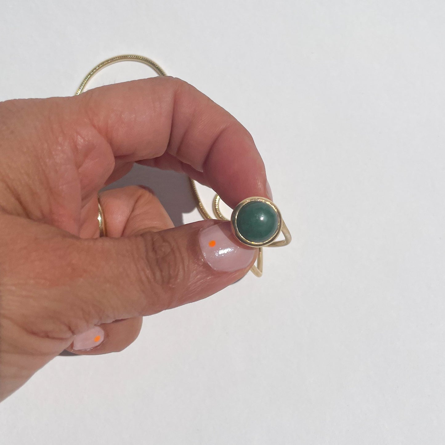 Gold Plated Drop Pendant -Medium (9 or 10mm stone) on 45/50/55cm chain