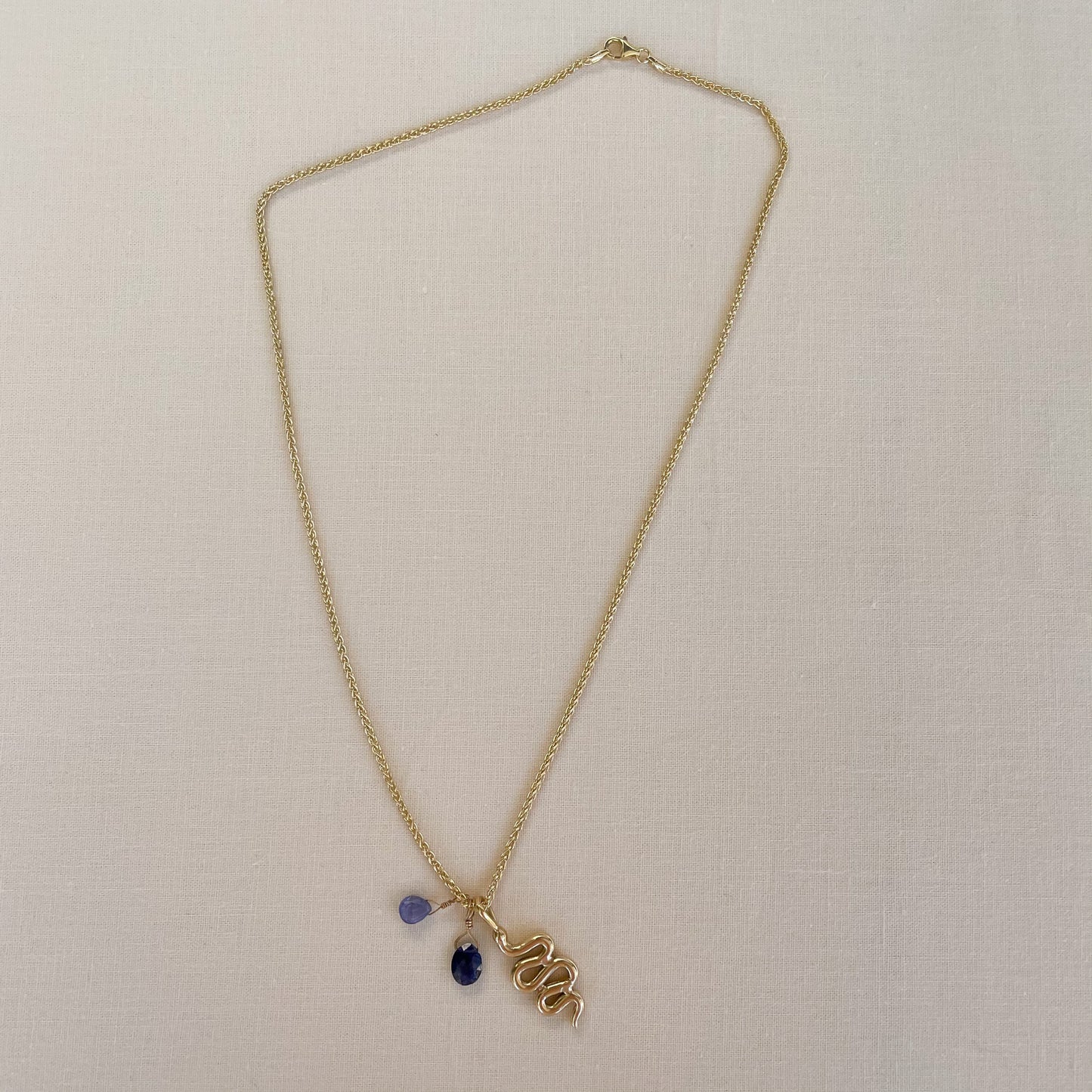 Serpent Pendant with Blue Sapphire and Tanzanite Briolette