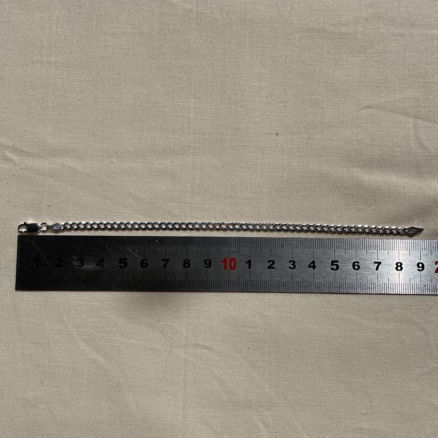 Silver Flat Curb Bracelet