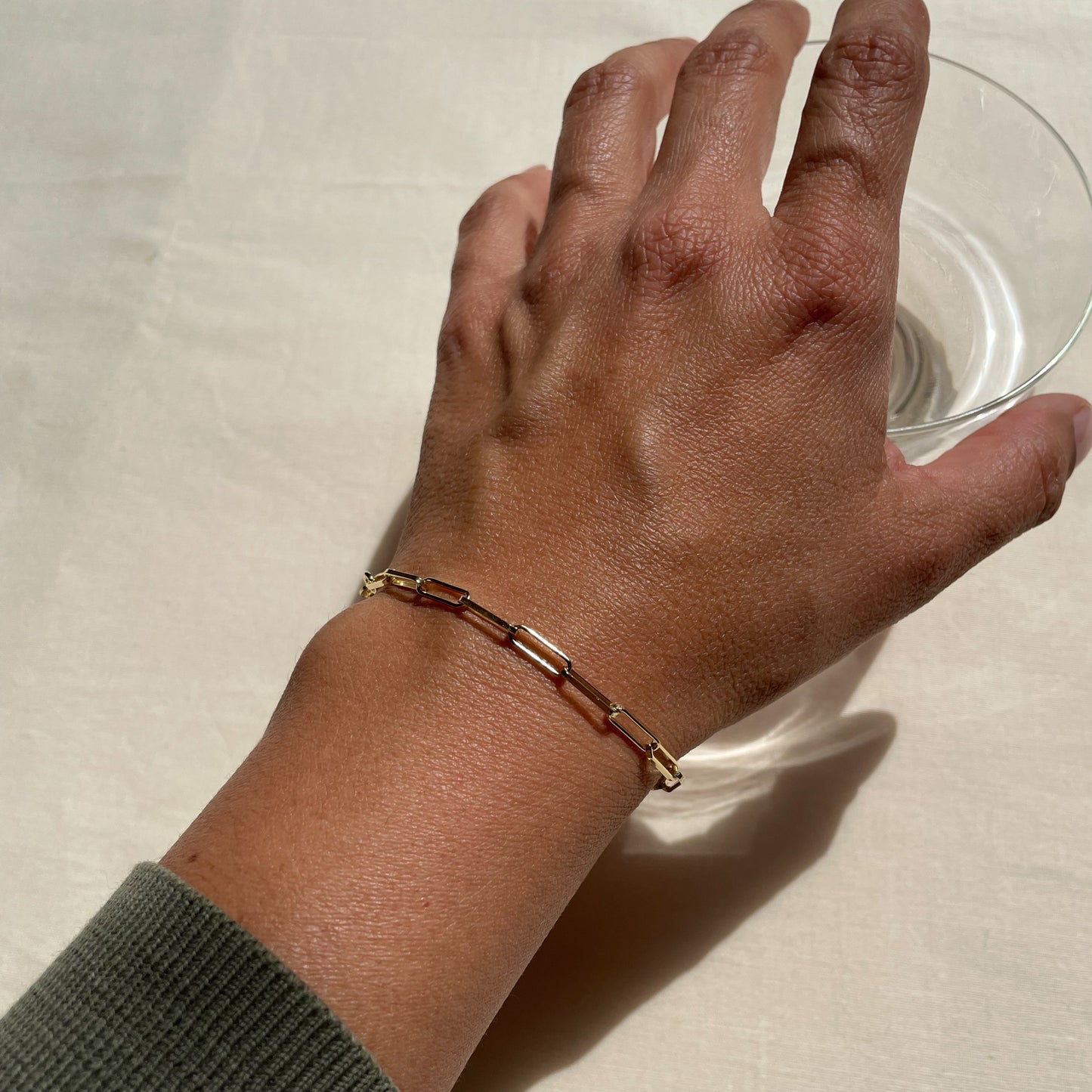 Small Link Gold Plated Sterling Silver Paperclip Bracelet