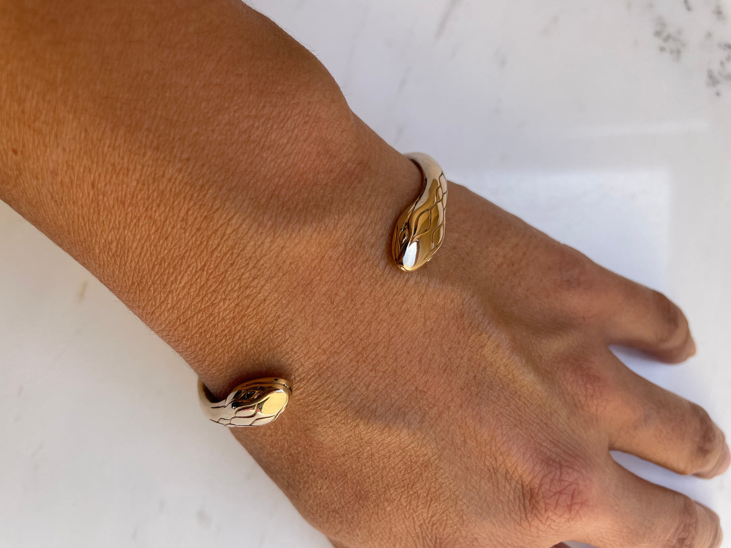 Bronze Double headed snake bangle