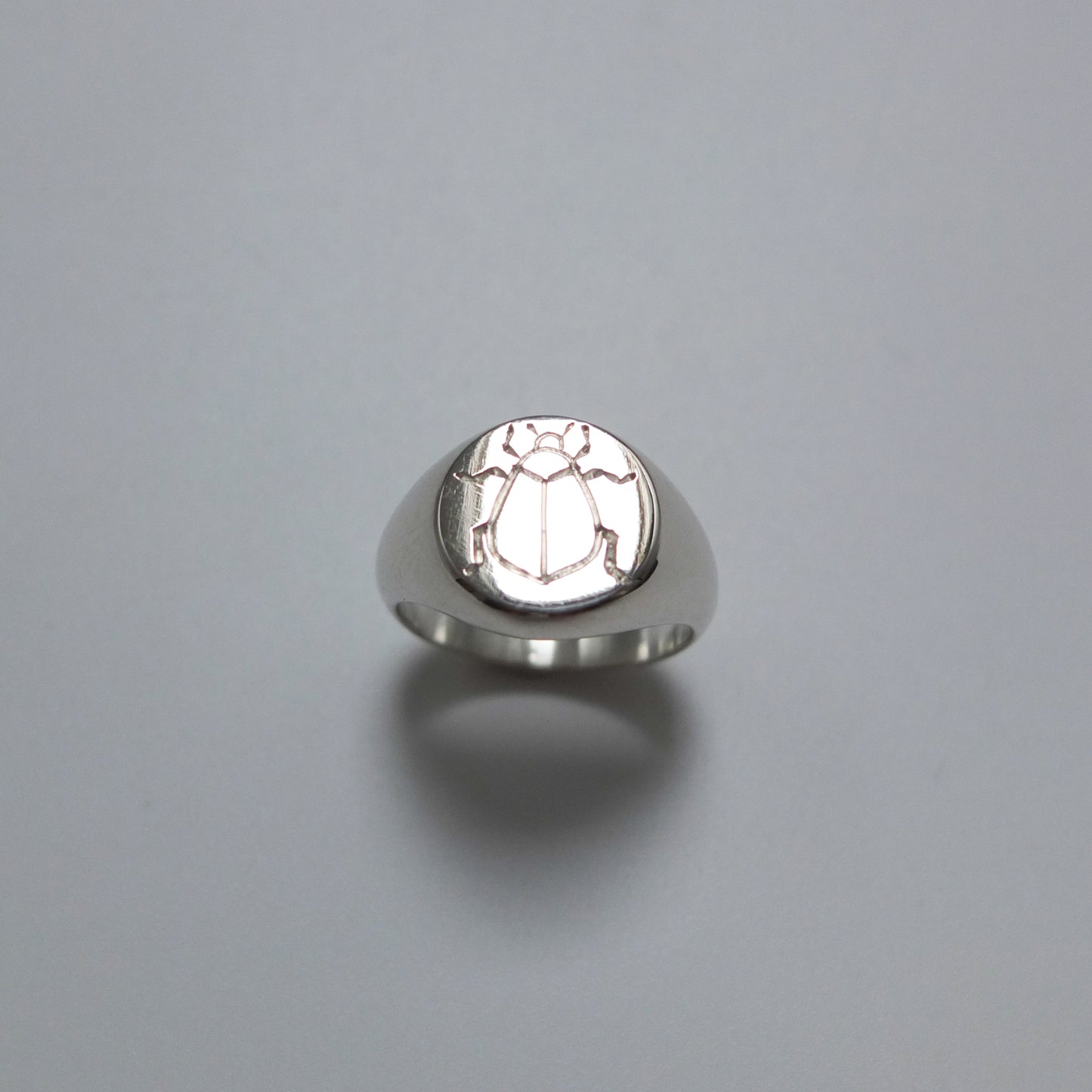 Silver Beetle Signet ring