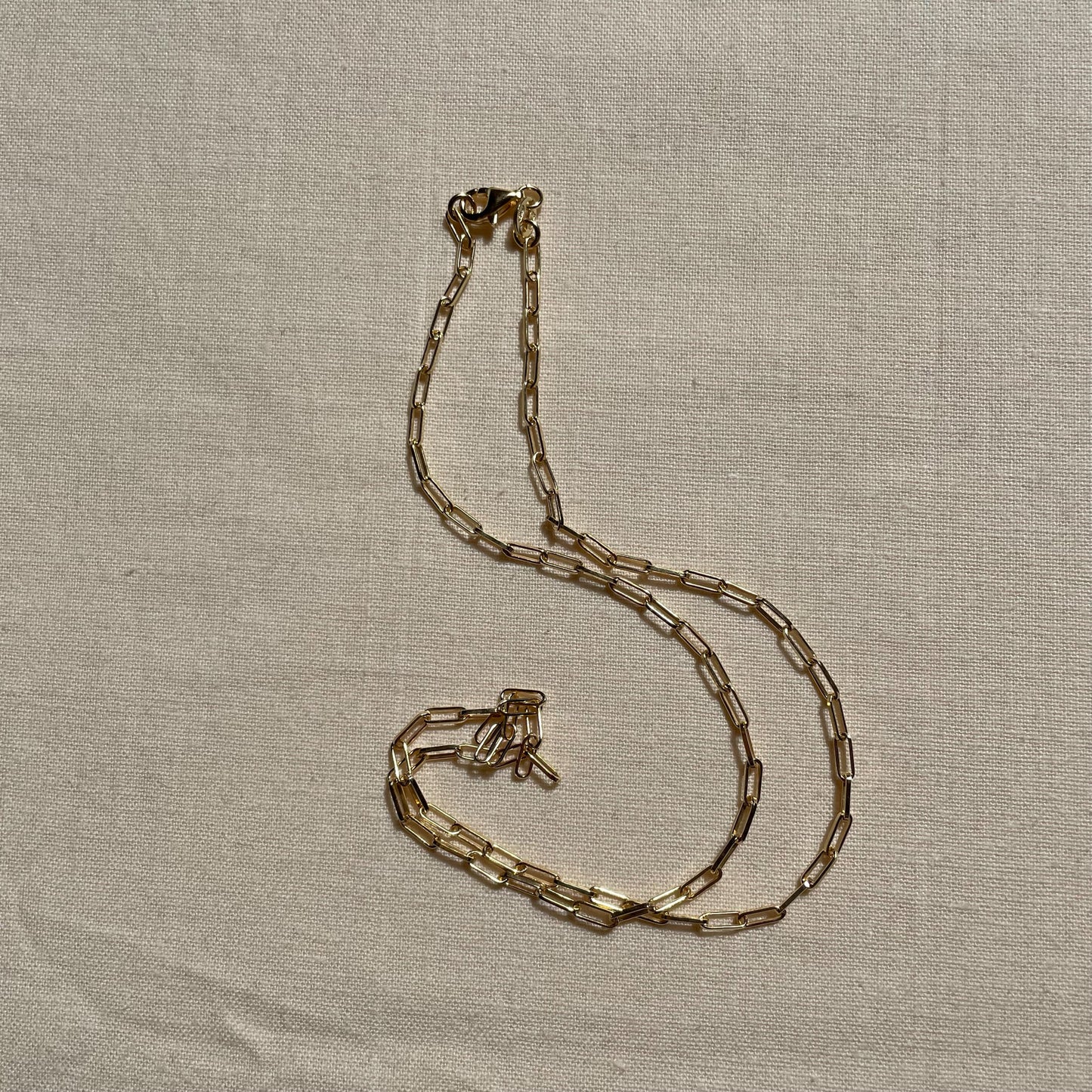 Small Link Gold Plated Paperclip Necklace
