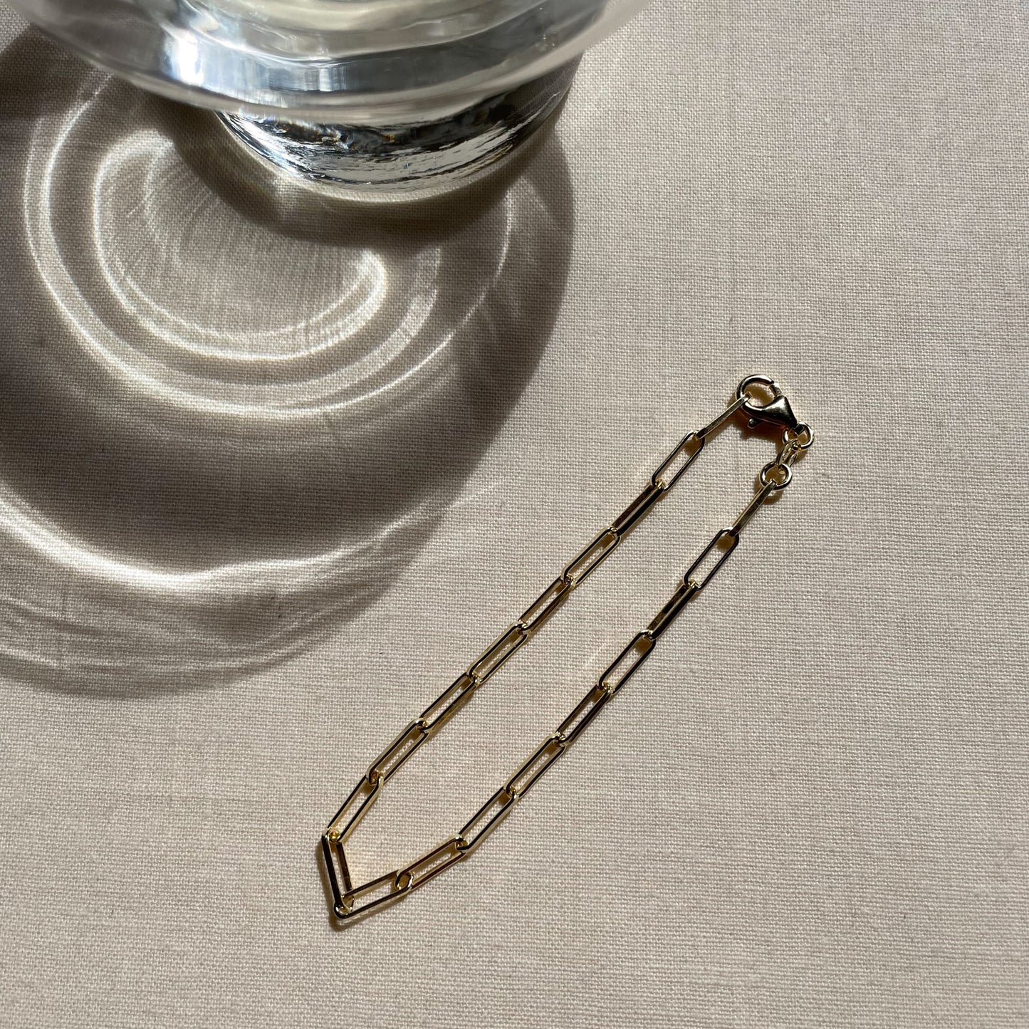 Big Link Gold Plated Paperclip Bracelet